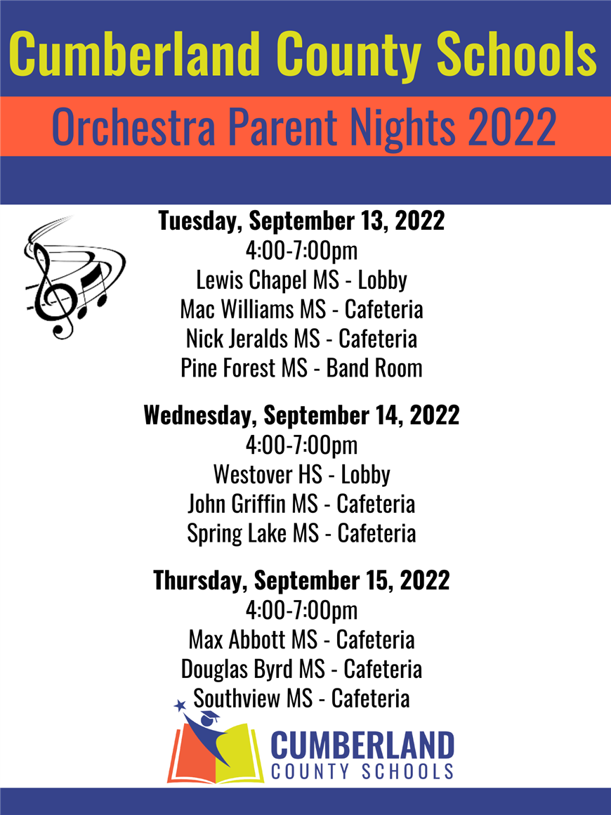 Orchestra Parent Night Locations Orchestra Parent Night Locations